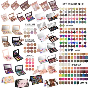 Bearbeiten Sie Ihre eigene Marke Lidschatten-Palette Farben quadratisch schimmern veganes Make-up reich Pigment Private Label schneller Versand