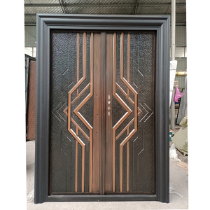 Xây dựng lối vào an ninh thép cửa chính thiết kế cửa đôi - Product Image 4