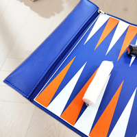 Tapis de jeu d'échecs en cuir PU imprimé professionnel, imperméable, portable, pour voyage, tapis de backgammon personnalisé pour jeu de backgammon