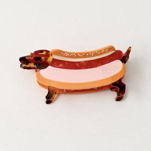 Pinces à cheveux en acétate Qianjin en forme de <span class=keywords><strong>teckel</strong></span> et de hot-dog - Lot de pinces à cheveux amusantes en forme de chien-saucisse en acétate - Product Image 5