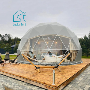Grande tente à boule dôme en PVC <span class=keywords><strong>pour</strong></span> glamping <span class=keywords><strong>toile</strong></span> imperméable <span class=keywords><strong>pour</strong></span> les fêtes de camping en plein air logo personnalisé expérience d'événement en plein air confortable - Product Image 6