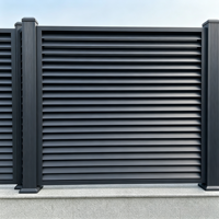 Clôture verticale en aluminium à lames, directement de l'usine, clôture métallique moderne pour l'intimité, clôture en aluminium noir pour jardin et villa