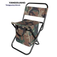 Chaise pliante de camping Yangguang en fer léger camouflage, nouvelle arrivée, avec sac de rangement et dossier, idéale pour les étudiants en art