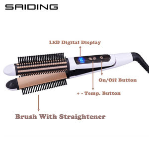 Cepillo Alisador <span class=keywords><strong>de</strong></span> Cabello Eléctrico Profesional con Rotación <span class=keywords><strong>de</strong></span> 360 Grados, 2 en 1, Plancha para Alisar y Rizar con Herramientas <span class=keywords><strong>de</strong></span> Peinado - Product Image 2