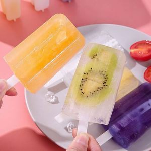 New Product Ideas 4 Grids PP Transparent Reusable Plastic Popsicle Mold Stackable Custom Popsicle Molds - Product Image 2