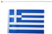 OEM livraison rapide drapeaux à main de conception nationale coupe à chaud matériau durable 14x21cm promotion de haute qualité drapeau grec à main