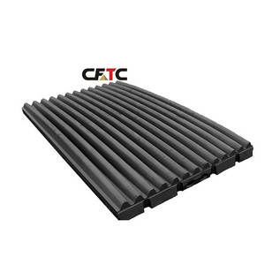 แผ่นเหล็กกันสึกสำหรับเครื่องบดหิน แผ่นกรามแกว่ง แผ่นกรามคงที่ อุปกรณ์ขุดเหมืองสำหรับเครื่องบดกราม C96 C106 C110 C120 แบบหล่อ - Product Image 1