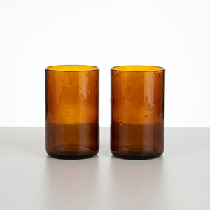 Vintage Amber Brown Glass Heat Resistant Eco Friendly Lantern Ribbed Votive Tealight <b>Cup</b> for Home Wedding Christmas Decoration - Product Image 1
