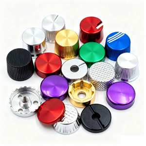 Boutons de potentiomètre moletés en aluminium CNC usiné sur mesure pour interrupteurs audio en métal et plastique de Dongguan, pour contrôle du volume de guitare - Product Image 1
