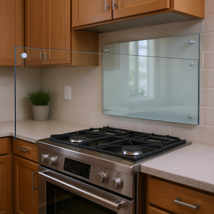 Panneau de verre trempé décoratif pour crédence de cuisine, 35,4x15,7 pouces, transparent, design minimaliste et plat - Product Image 2