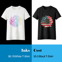 A3 Mini Desktop T-shirtprinter met ingebouwde computer, direct op katoen bedrukt, vlakbed DTG inkjetprinter