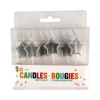 Bougies d'anniversaire étoiles métalliques de luxe or, argent, or rose – Bougies de gâteau en forme d'étoile à cinq branches pour enfants, adultes, anniversaires et fêtes de mariage
