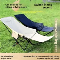 Fauteuil de relaxation pliant portable style Glamping, réglable, pour camping et pique-nique en extérieur, en acier au carbone et tissu Oxford, vente en gros