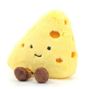 8598 Peluche a Forma di Formaggio con Faccina Sorridente e Gambe, Giocattoli Antistress Morbidi, Regalo Ideale per Amici - Product Image 2