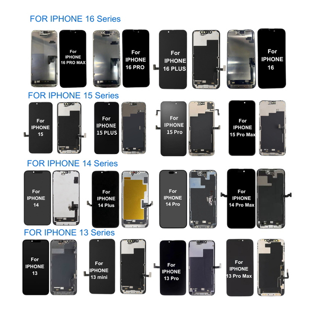 Original OLED Glass Screen Replacement for iPhone 11 12 13 14 15 16 Pro Max X XS Max XR 6 6s 8 Plus Support 120HZ Refresh Rate