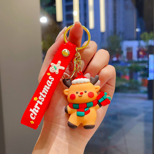 Porte-clés de Noël en PVC, petit chien de dessin animé, pendentif 3D mignon, tendance, pour sac à dos, pour femme - Product Image 6