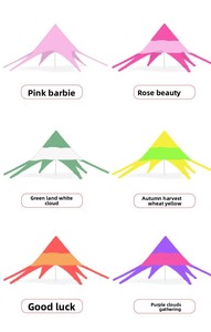 Carpa <span class=keywords><strong>de</strong></span> Camping con Toldo <span class=keywords><strong>de</strong></span> Una Sola Punta, Impermeable, Diseño Colorido en Tela Rosa para Carpa Araña - Product Image 4