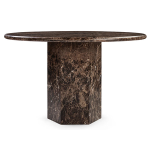 <span class=keywords><strong>Tavolo</strong></span> da Pranzo <span class=keywords><strong>Allungabile</strong></span> Kumusi in Marmo Naturale <span class=keywords><strong>Marrone</strong></span> Scuro Emperador per Uso in Officina - Product Image 3