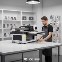 Printer UV Flatbed LED DZ 6090 A1 60X90CM dengan Head XP600 CMYK Putih 1200 1200 Dpi untuk Kayu, Logam, Kaca, Akrilik, dan Casing Ponsel