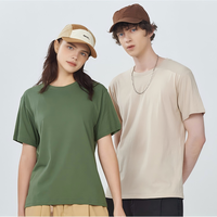 T-shirt en coton uni personnalisé pour homme, coupe classique, écologique, col rond, manches courtes, décontracté, en jersey tissé, respirant, anti-boulochage