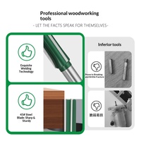 Fresa de cuchilla recta de tres hojas con vástago de 1/4, verde, para máquina de fresado, con filo de corte y base plana