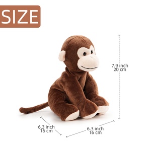 <span class=keywords><strong>Scimmia</strong></span> di peluche seduta con braccia lunghe e viso sorridente per collezioni di animali della giungla e della fauna selvatica - Product Image 6