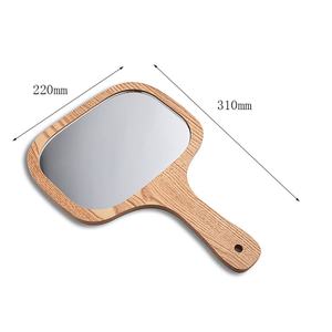 Classic Typical Wholesale Vintage <b>Rectangle</b> Wooden Beauty Makeup Portable Handle <b>Mirror</b> - Product Image 3