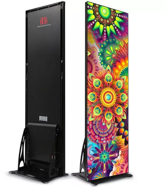 P2 Portable Advertising LED Digital Poster Ultra Slim Indoor Display with Foldable Stand
