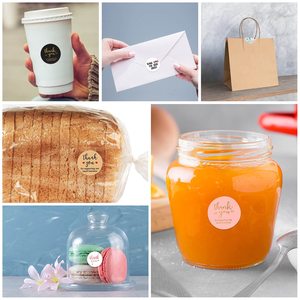 Tùy Chỉnh Vòng 1Inch Lá Vàng Cảm Ơn Bạn Sticker Jar Container Trang Trí Nhãn 25Mm Đi Sticker Baking Phong Bì Quà Tặng Nhãn - Product Image 4