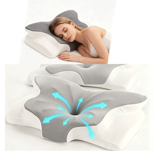 <span class=keywords><strong>Oreiller</strong></span> cervical ergonomique personnalisé en mousse à mémoire de forme, respirant, anti-insomnie, en forme de papillon, pour une meilleure posture et un sommeil réparateur – Nouvelle collection en promotion - Product Image 1