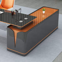 Mobilier de bureau moderne Bugatti Table de patron peinte et cuite au four Bureau élégant Table d'ordinateur de direction