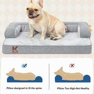 Memory Foam Pet <b>Bed</b> Rectangle Gray Washable <b>Dog</b> <b>Bed</b> for <b>Small</b> <b>Dogs</b> - Product Image 3