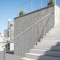 KEBIL Système de balustrade moderne en acier inoxydable 316L avec barre transversale pour escaliers et balcons, utilisation extérieure