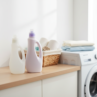 Bouteille en plastique HDPE de 150 ml, 800 ml, 1300 ml pour lessive, adoucissant ou savon liquide, vide, avec poignée, vente en gros