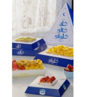Boîte alimentaire pyramide personnalisée pour traiteur, à emporter, en kraft, pour gâteaux, desserts, plateaux de dégustation, emballage en papier pour snacks