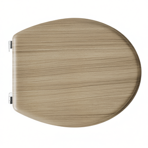 Siège de toilette en bois de chêne blanchi, longueur 44 cm, largeur 37 cm, pour toilettes standard - Product Image 3