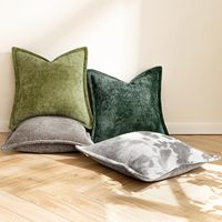 Housse de coussin en velours chenille de couleur unie personnalisée housses de coussin oreillers de décoration intérieure housses de coussin pour canapé
