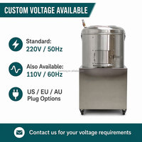 Automatische groenteschilmachine 2,2 kW motor 25 kg capaciteit roestvrijstalen constructie met wielen voor professionele keukens