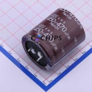 ตัวเก็บประจุอลูมิเนียมอิเล็กโทรไลติกแบบสแน็ป EKMS451VSN471MA40S ผ่านชิ้นส่วนรู (THT) D35xL40mm 470uF 20% 450V 10mm - Product Image 1