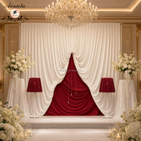 ANNIELU Vente en gros directe usine Rideau de fond blanc en Spandex 2 voies 10x10 FT, draperies pré-cousues pour mariages, scènes et événements