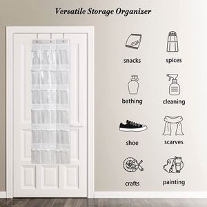 24 <b>Large</b> Mesh Pocket Foldable Modern Wall Hanging Shoe Rack Door Cloth Closet Miscellaneous Shoe Storage Bag Bedroom Wall Closet - Product Image 2