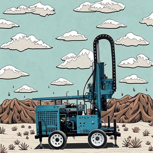 Thủy lực nước giếng khoan Giàn Khoan bánh xe nước giếng khoan Giàn Khoan giá máy - Product Image 1