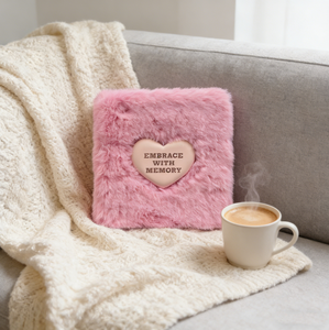 Album <span class=keywords><strong>photo</strong></span> personnalisé avec couverture en fourrure, insert en cuir et éponge en forme de cœur, pour les amoureux, souvenir, cadeau de diplôme - Product Image 4