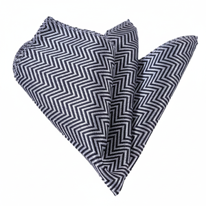 Pochette de costume en zigzag argenté et noir - Product Image 2