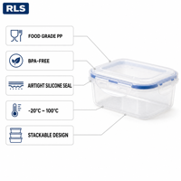 Contenants de stockage des aliments 4 pièces ensemble sans BPA PP en plastique hermétique cuisine garde-manger préparation des repas nidification empilable