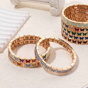 Nuevas Pulseras de Moda con Cuentas de Mariposa para Mujer, Aleación de Zinc, Color Dorado, Brazalete Elástico, Joyería de Moda, Regalo <span class=keywords><strong>2026</strong></span> - Product Image 3