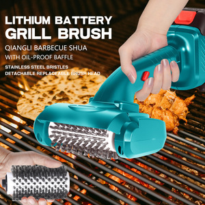 Lithium Battery Grill Brush With Stainless Steel Bristles Detachable Head <b>BBQ</b> Cleaning <b>Tool</b> - Product Image 1