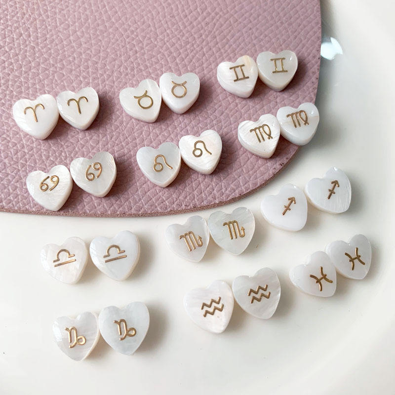 Heart-White Shell beads