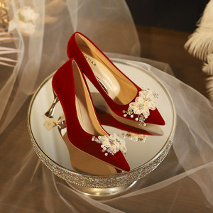 Chaussures d'été formelles pour femmes, antidérapantes, en liège, à lacets, à bout ouvert, à talon bas/haut, avec pierres florales - Product Image 6