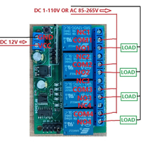 RF33A04 DC 12V 4CH 433M RF Encodeur-Décodeur à Code Roulant Hopping RC43A04 Contrôleur Émetteur Entrée Sécurisée à Distance Sans Clé B461